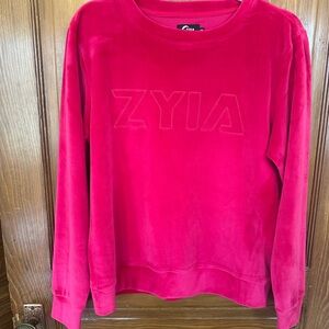 Zyia velour crewneck sweatshirt - Hot Pink